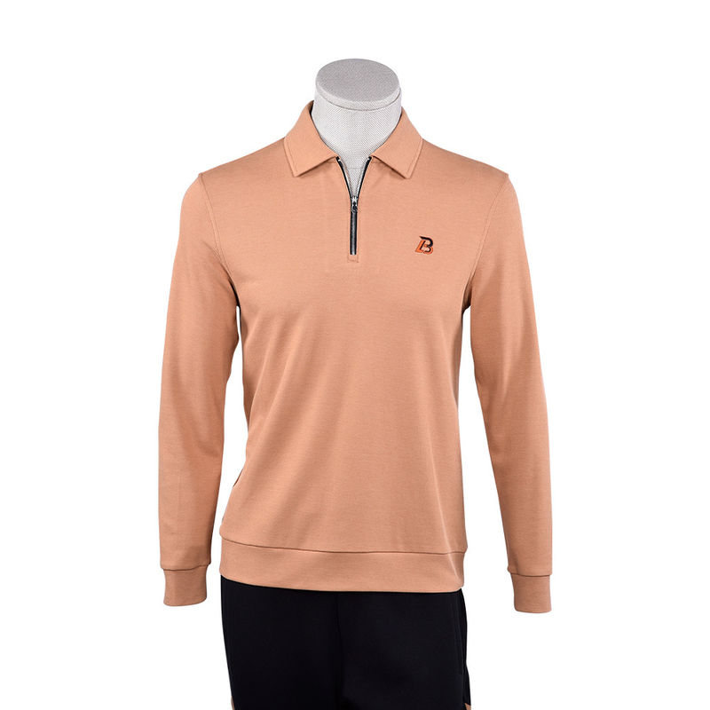 パーソナライズド アンチピリング 高弾性 100% 綿 シンプル ロング袖 男性用Tシャツ