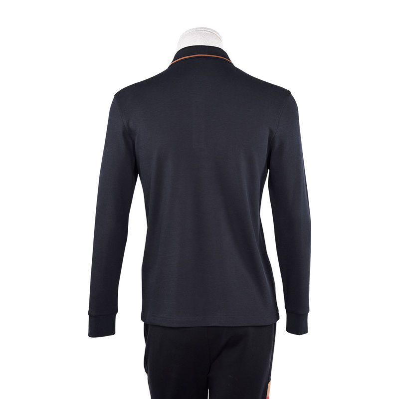 グリーンプリント オーダーメイド ロゴ 防毛綿 長袖 ポロシャツ