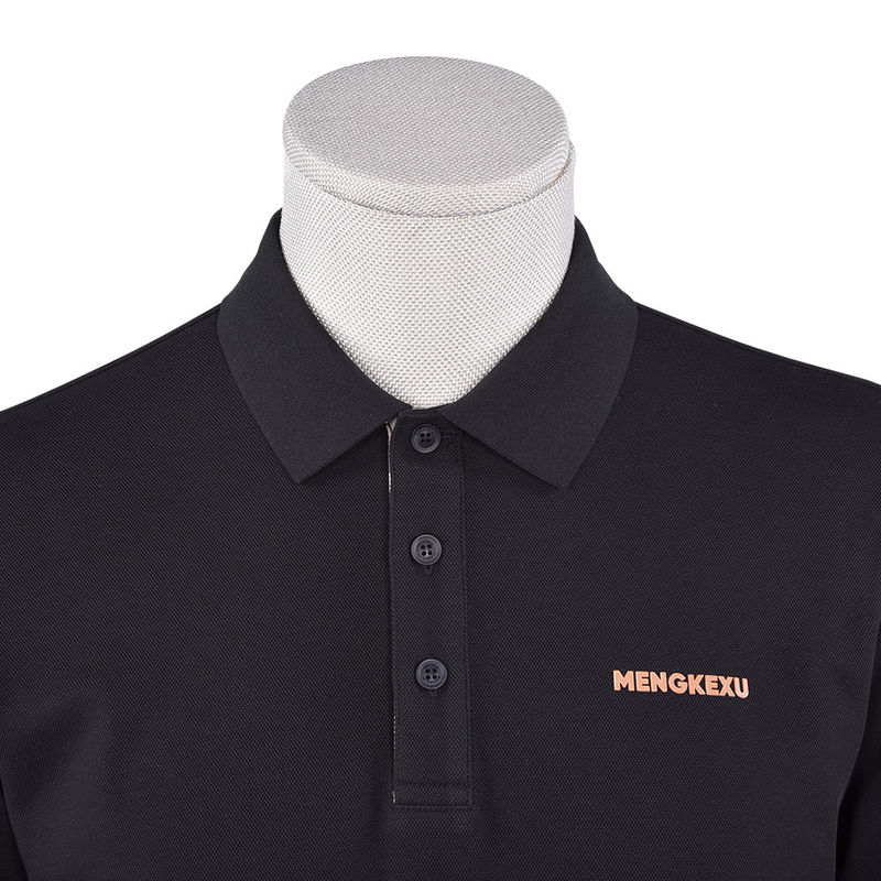 ロゴ パターン オーダーメイド ポロシャツ 男性用 最も人気のある 長袖 コットン リブ コラーシャツ