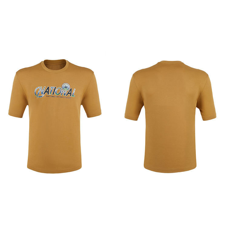 短柄 男性用Tシャツ 純織布パフスクリーン印刷