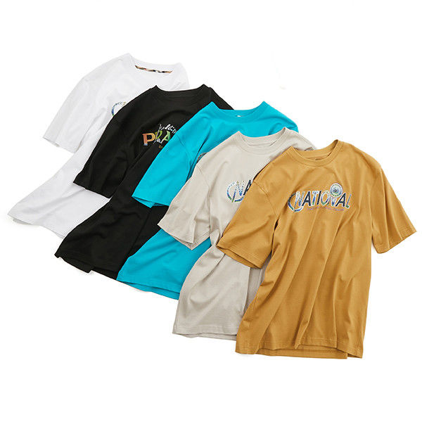 短柄 男性用Tシャツ 純織布パフスクリーン印刷