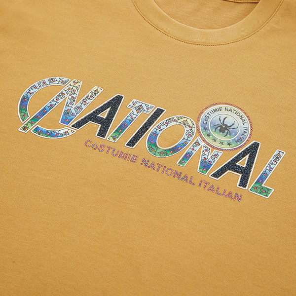 カスタマイズされたロゴ 白オレンジ 男性用Tシャツ オーバーサイズのシンプルなデザインのカジュアルスタイル