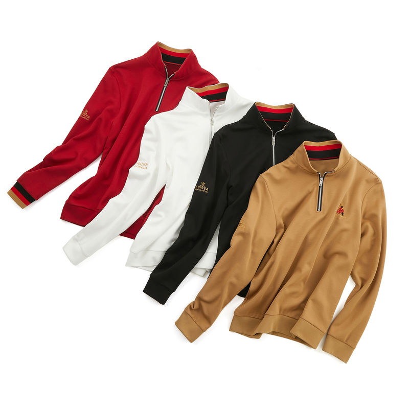 男性用ポロTシャツ100%綿 フル袖 オーダーメイドロゴ スタンドカラー 正規の長さ