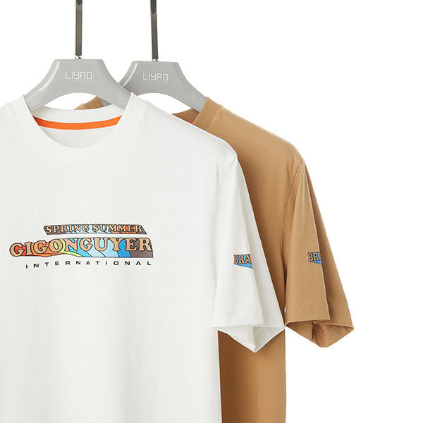 日々のカジュアル オフィス 2024 オーダーメイドデザイン 丸頸 白綿 男性用Tシャツ