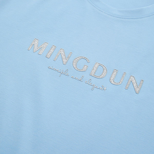 普通の長さ 春 夏 青 短袖 シンプル 100% コットン 男性用 カスタムTシャツ