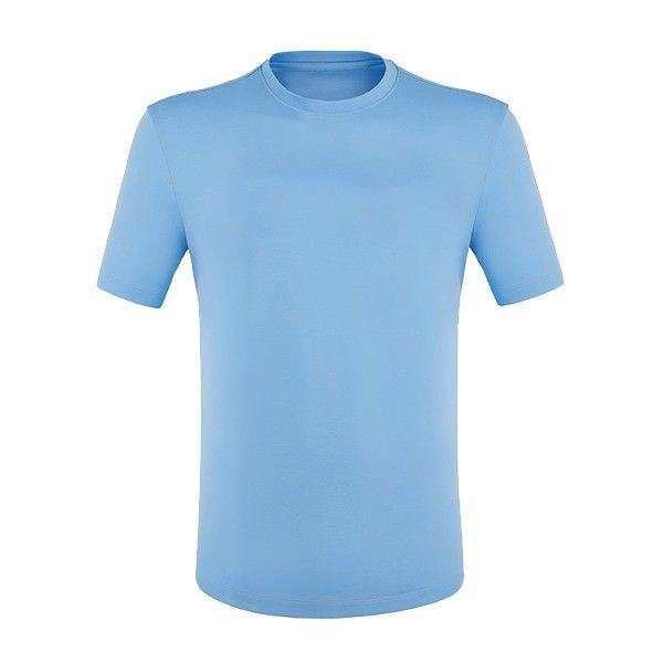 織り方法 編み物 普通のフィット 春夏ブルー 100% コットン 男性用Tシャツ