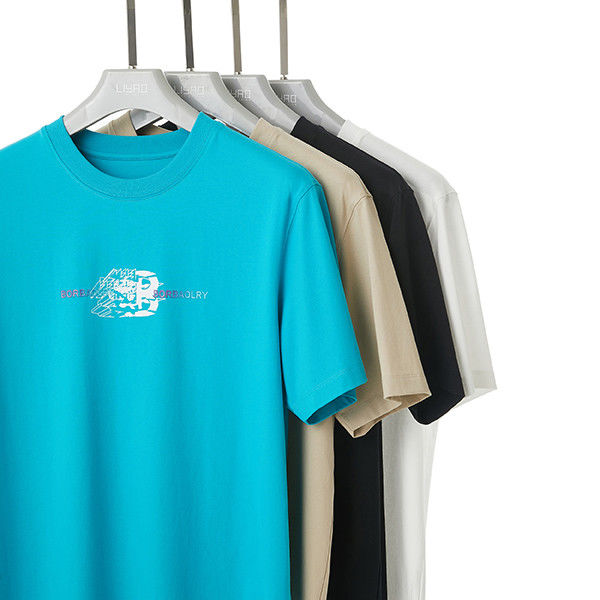 カスタマイズされたデザイン 男性用 100% コットンTシャツ オールネック 短袖 透気性 アンチピリング