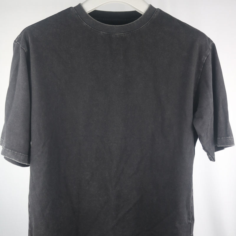 男性用カジュアルアシドウォッシュ 100%綿Tシャツ 重量 230 260gm 超大サイズ シンプル 空白
