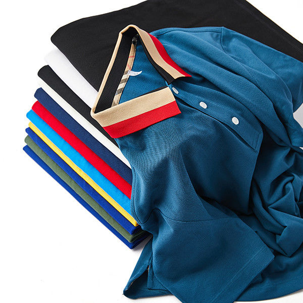 春 夏 秋 230gsm サブライメーション 男 Tシャツ ポロ 100%綿 男子 ポロシャツ