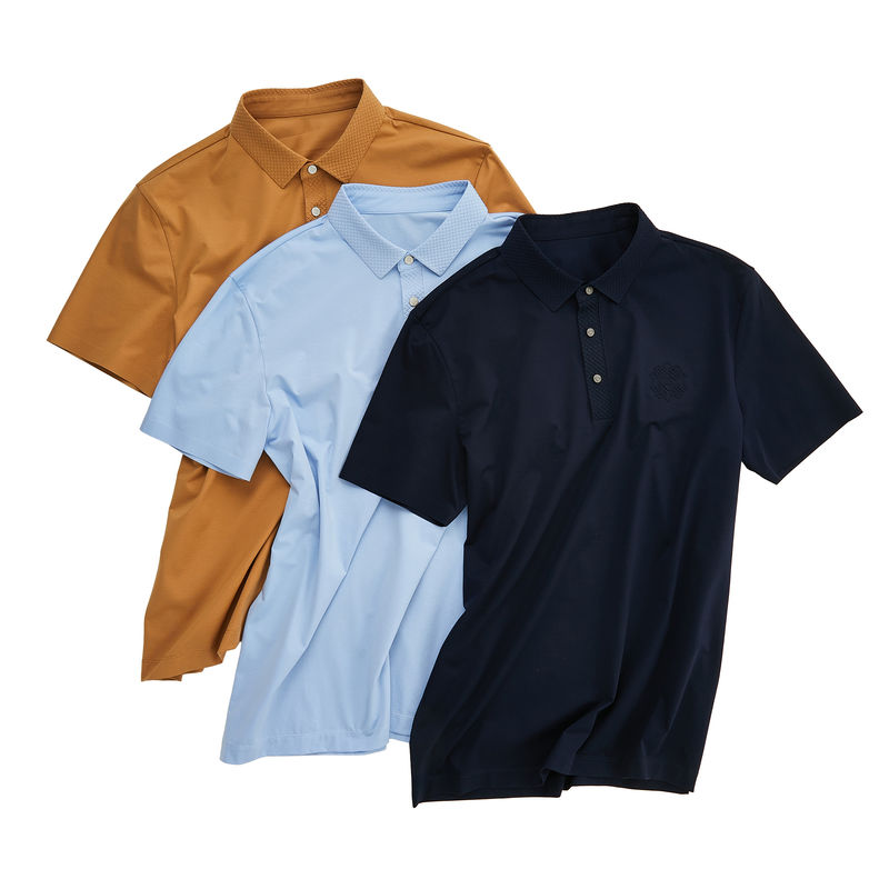 オーダーメイド カラー ロゴ ポロ スパンデックス ナイロン 男性 Tシャツ OEM ODM パターンのためのシームレス