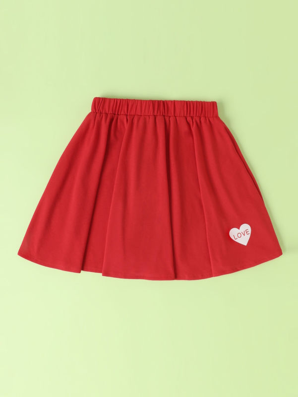 女の子 赤い短スカートとドレス ポリエステルスペンデックス