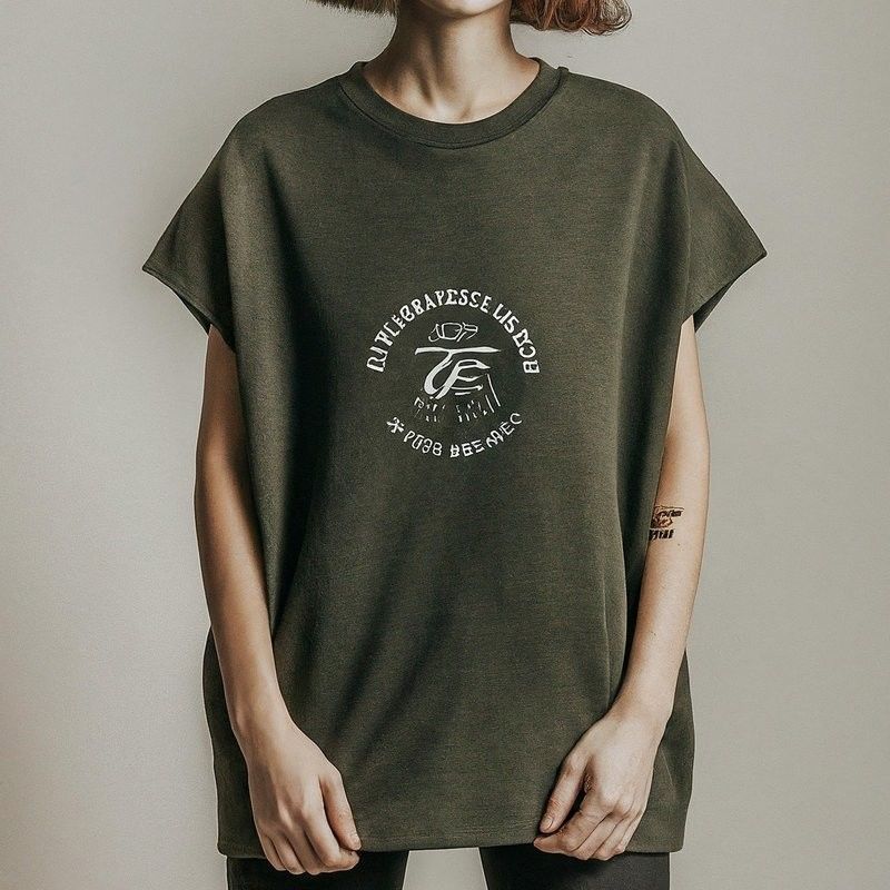 グラフィック オーバーサイズ カスタム 女性用Tシャツ 220グラム 編み物 丸い首