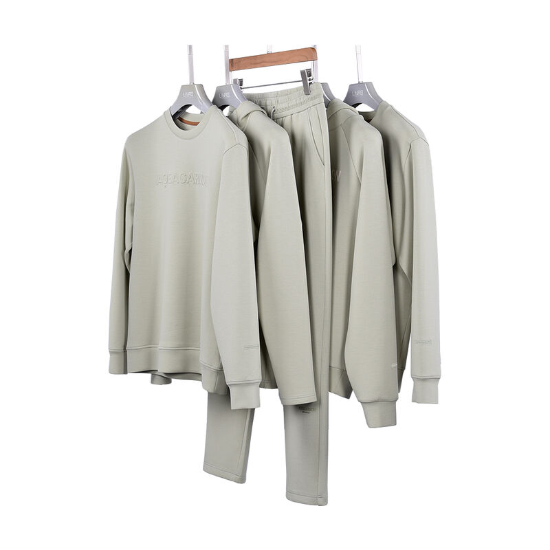 OEM 高品質防臭 ジョギング トラック スポーツ 普段着 メンズ スウェットパンツ＆フーディー セット 3Dエンボス加工