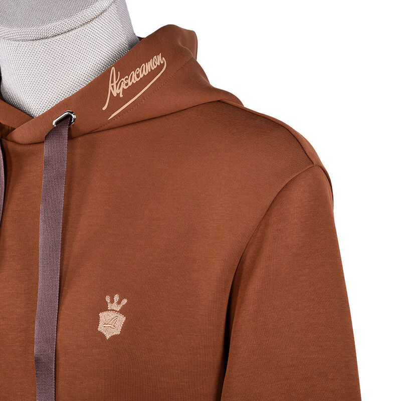 高品質 男性 フーディ オーガニック コットン スウェットシャツ ブラウン 400 Gsm 織物 ヴィンテージ フーディ