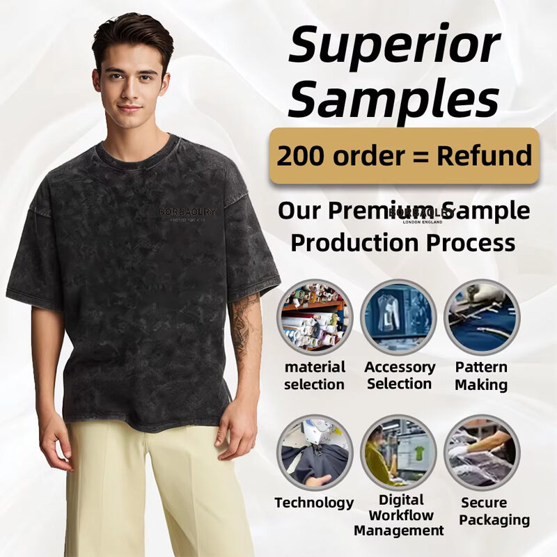 カスタムヒップホッププリント パフプリント プロモーション アウトドア ヴィンテージ クルーネック ハイストリートウェア コットン バティック アシッドウォッシュ メンズ Tシャツ