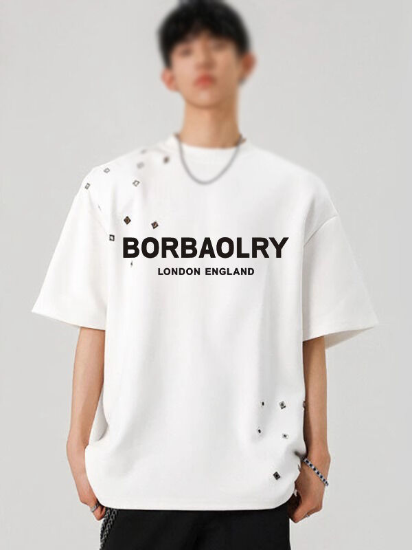 OEM ブラック オーバーサイズ Tシャツ メンズ グラフィック アシッドウォッシュ ヴィンテージ カスタム Tシャツ DTG 卸売 ウォッシュドTシャツ ヘビーウェイト Tシャツ