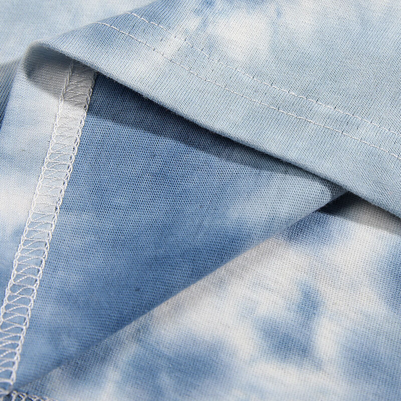 新ファッション 男性 高品質 INS O ネック Tシャツ オーバーサイズ コットン ネクタイ 染料 カスタム ヘビーウェイト ストリートウェア