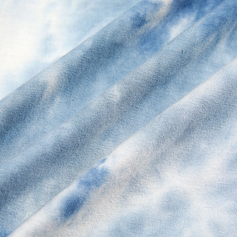 新ファッション 男性 高品質 INS O ネック Tシャツ オーバーサイズ コットン ネクタイ 染料 カスタム ヘビーウェイト ストリートウェア