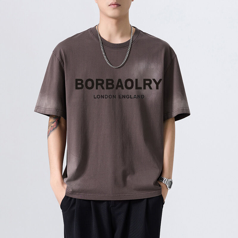 卸売 オーバーサイズ ユニセックス コットン Tシャツ 280 Gsm ヴィンテージ 酸洗い カスタム DTGプリント ヘビーウェイト ストリートウェア メンズ Tシャツ