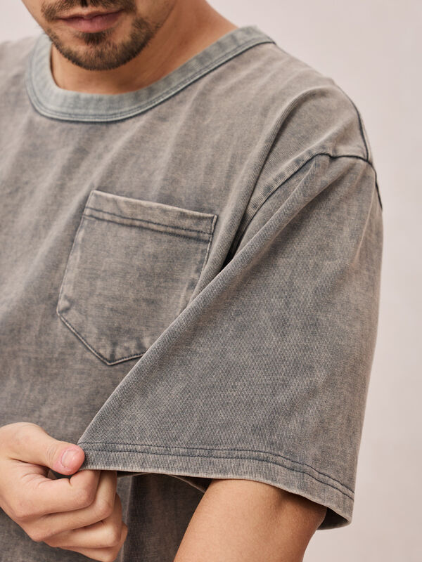 卸売 ユニセックス 洗濯 ヴィンテージ プリント 夏のTシャツ 重量 黒 オーバーサイズ 男性Tシャツ