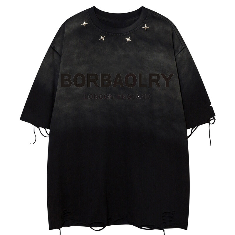 夏物 古着 オーバーサイズ ヴィンテージ ストリート ボタン装飾 サイズ 無地 Tシャツ スポーツTシャツ 半袖 メンズスタイル