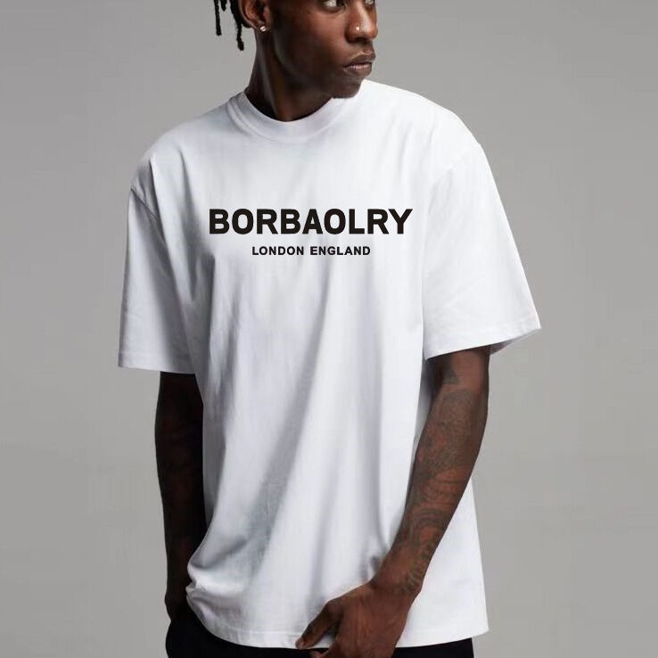 220 Gsm コットンTシャツ 高品質ドロップショルダー オーバーサイズTシャツ 男性用カスタムTシャツ