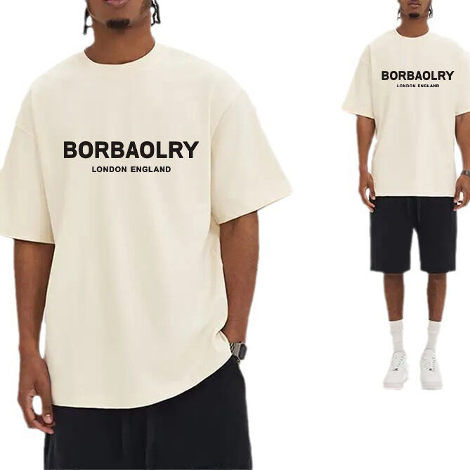 220 Gsm コットンTシャツ 高品質ドロップショルダー オーバーサイズTシャツ 男性用カスタムTシャツ