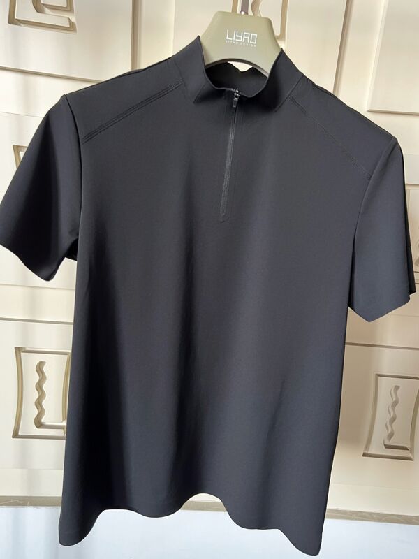 メンズ ハイネック 半袖シャツ ストレッチ 速乾 通気性 アウトドアスポーツTシャツ