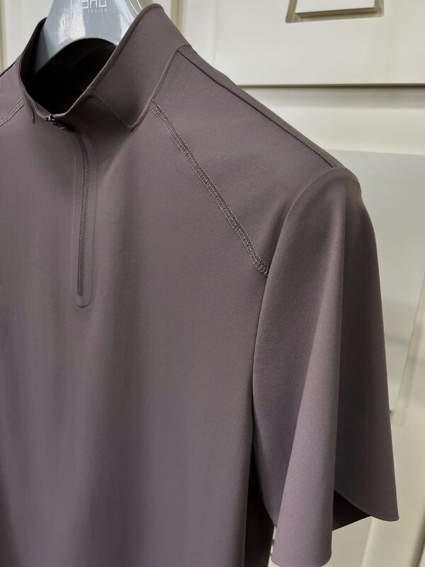 メンズ ハイネック 半袖シャツ ストレッチ 速乾 通気性 アウトドアスポーツTシャツ