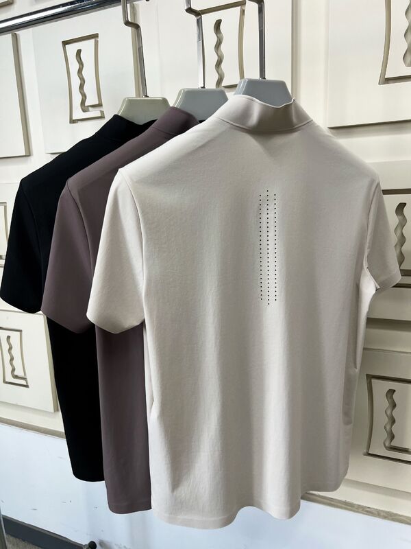 メンズ ハイネック 半袖シャツ ストレッチ 速乾 通気性 アウトドアスポーツTシャツ