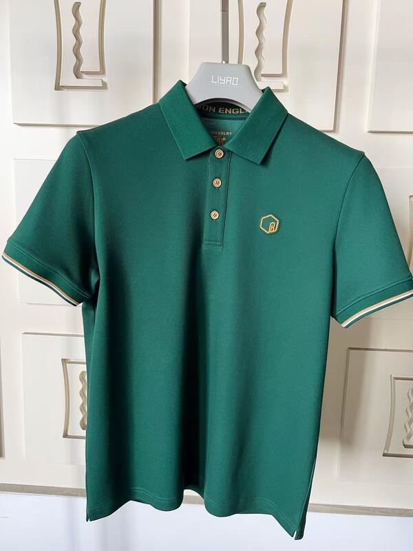 プレミアムメンズポロシャツ クラシックカラー 色とりどりの 精巧な詳細 テクスチャ シリコンロゴ 高品質のメンズポロシャツ