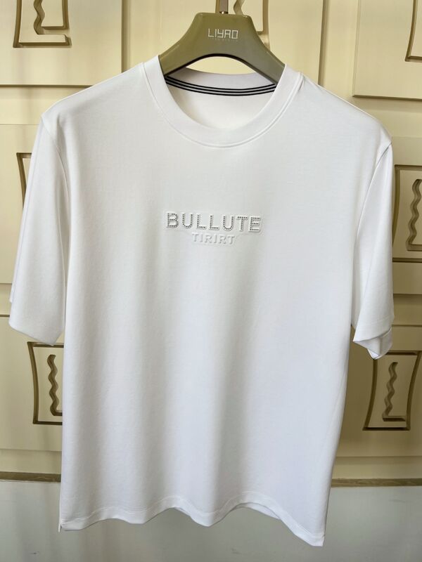 高級クルーネックTシャツ プリントロゴデザイン オリジナル・ファブリック・エムボッシング・プロセスの採用 加熱 - 転送ビニール・プロセスのOEM/ODM