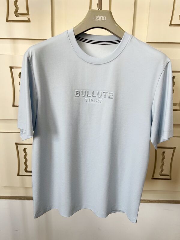 高級クルーネックTシャツ プリントロゴデザイン オリジナル・ファブリック・エムボッシング・プロセスの採用 加熱 - 転送ビニール・プロセスのOEM/ODM