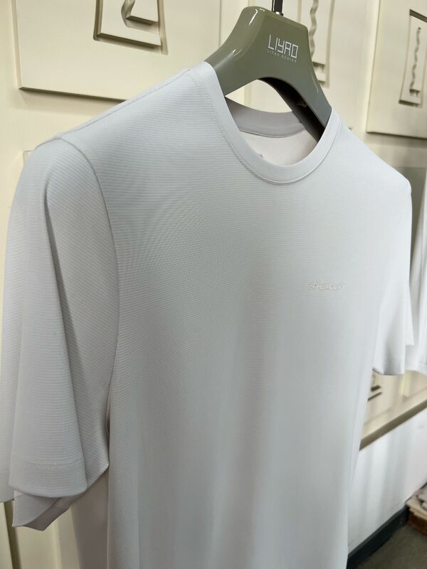 男性用 スポーツウェア ライトグレー 短袖 トップ&パンツ 透気&快適 Tシャツ 男性用