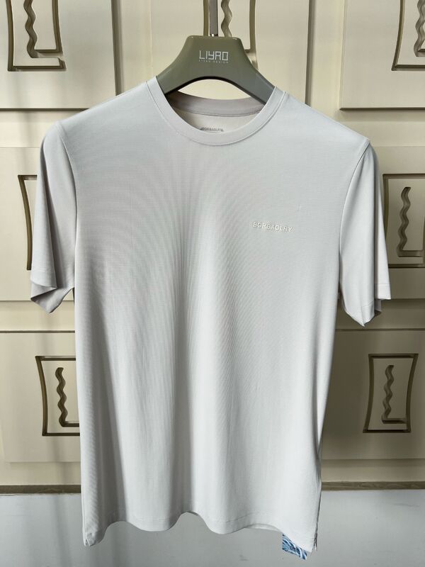 男性用 スポーツウェア ライトグレー 短袖 トップ&パンツ 透気&快適 Tシャツ 男性用