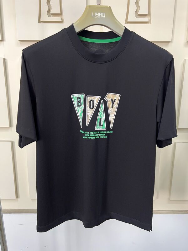 メンズ クルーネック 半袖Tシャツ、トレンディなグラフィックプリント＆刺繍Tシャツ マルチカラー カジュアル 綿100% Tシャツ メンズ