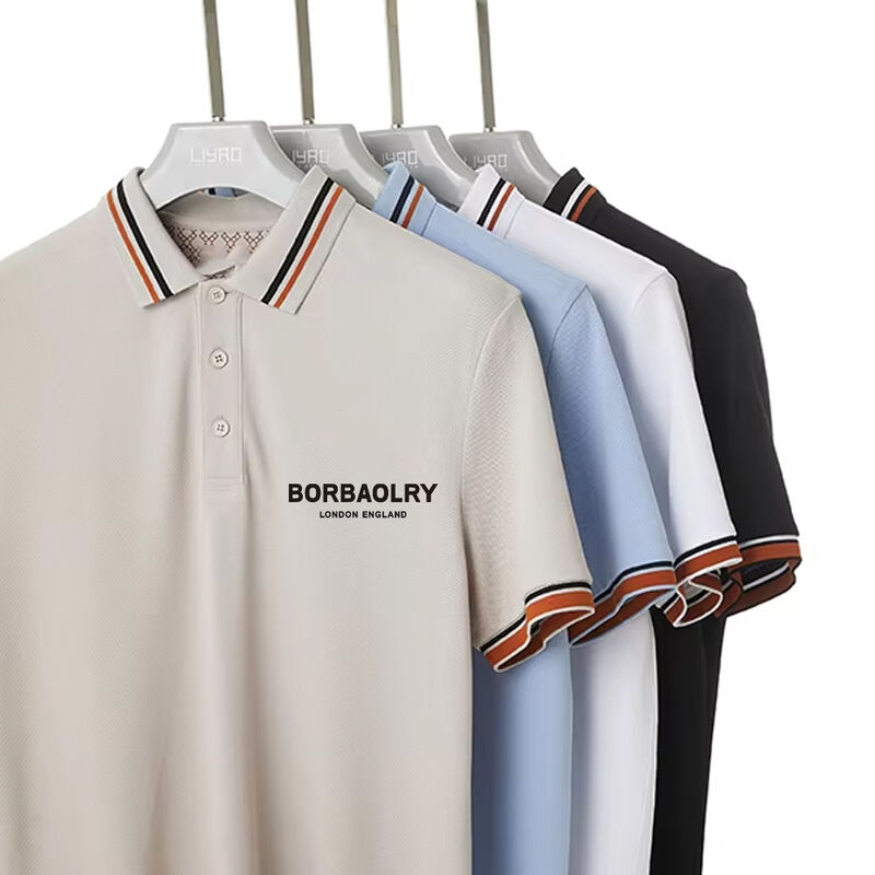 オーダーメイド ロゴ サイズ 布 乾燥 短袖 ストライプ 短袖 ポロシャツ 男性用 最新デザイン プリント