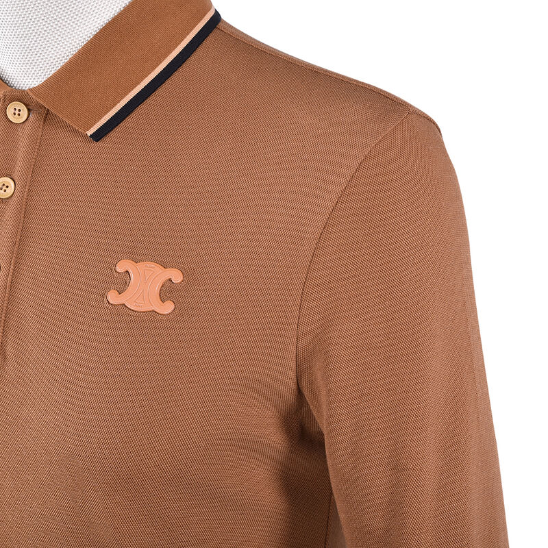 ホットセールデザイン アンチピリング無地長袖ポロシャツ コントラストカラーデザイン カスタムロゴ