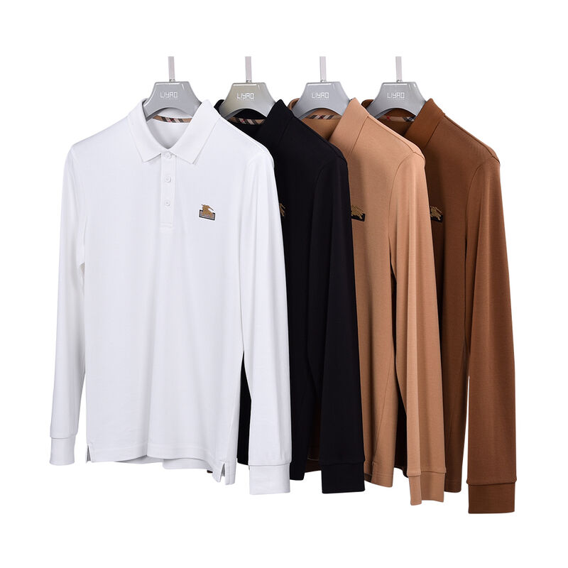 高品質 オーダーメイド 刺身 ロゴ コットン ポロシャツ 会社 ロング袖 ポロシャツ 男性 ポロシャツ