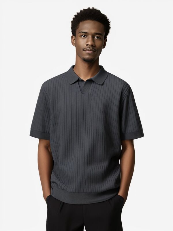 カスタムメンズポロシャツセット（オールドマネー＆新トレンド半袖サマーコットンニットセーター無地ニットTシャツ）