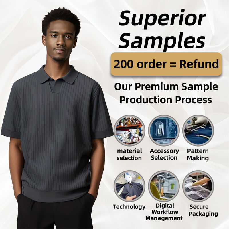 カスタムメンズポロシャツセット（オールドマネー＆新トレンド半袖サマーコットンニットセーター無地ニットTシャツ）