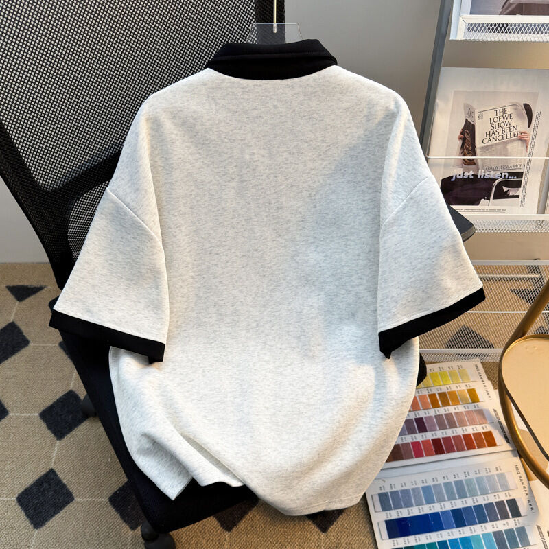 高品質卸売メンズ衣料 オーバーサイズジッパーシャツ メーカー ブランク半袖シャツ メンズ