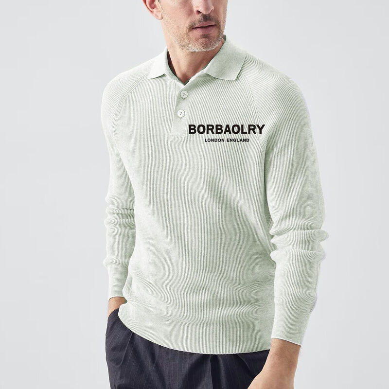 男性用 卸売 ヨーロッパ アメリカン ラペル セーター ファッション スリム セーター 長袖 ニット セーター