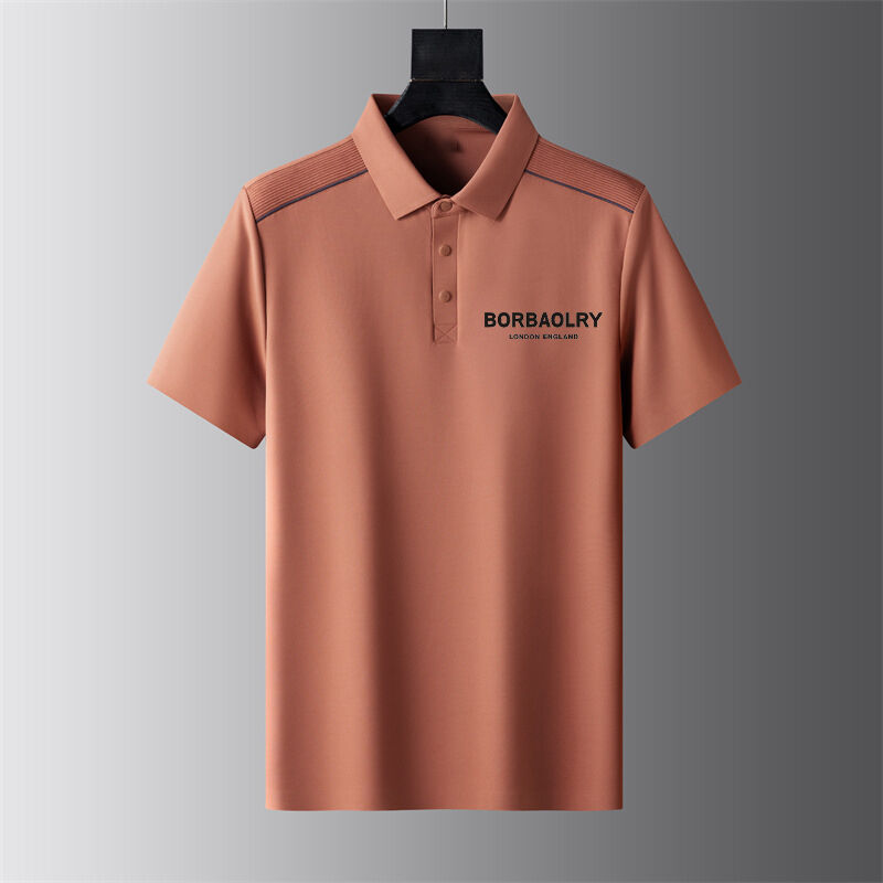 夏用半袖ビジネスポロシャツ メンズTシャツ 薄手 ラペル付き ハーフスリーブ ビジネスカジュアル トレンド