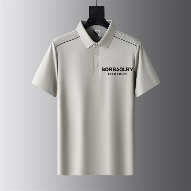 夏用半袖ビジネスポロシャツ メンズTシャツ 薄手 ラペル付き ハーフスリーブ ビジネスカジュアル トレンド