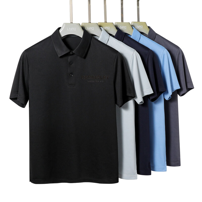 メンズユニセックスカジュアル半袖ポロシャツ ホットセール無地プリントTシャツ カスタムロゴ無地染め防ピリング
