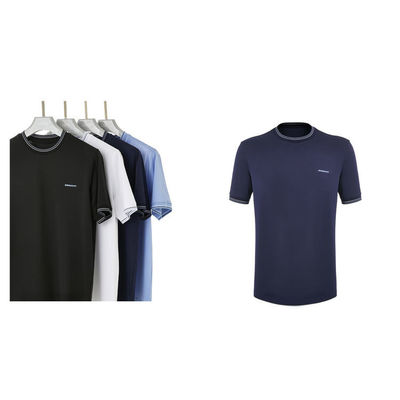 230 Gsm Cotton T-Shirts For Man Short Sleeve O Neck Knitted Crew Collar